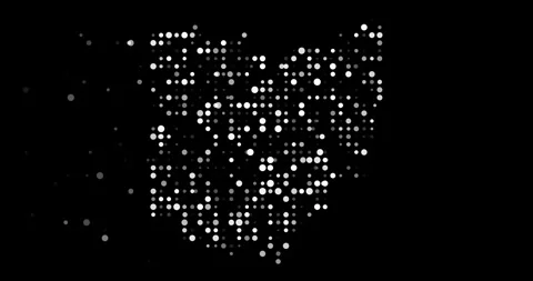 Modern Abstract Orbs Outlining the Ohio State Map Stock Footage 322120809