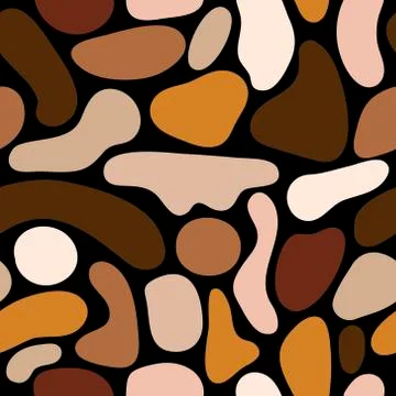 Modern abstract pattern in beige and brown colors with shapes 스톡 일러스트