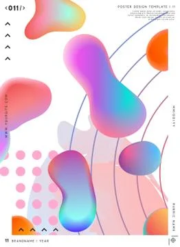 Modern abstract pattern, colorful fluid paint design. Stock Illustration