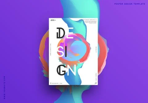 Modern abstract pattern, colorful fluid paint design. Stock Illustration