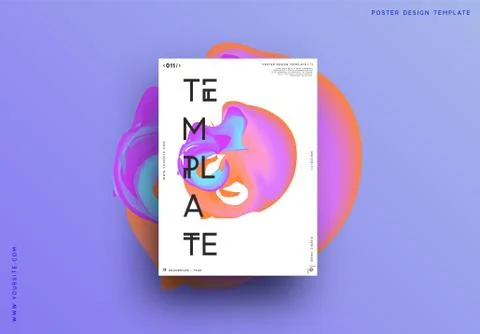 Modern abstract pattern, colorful fluid paint design. Stock Illustration