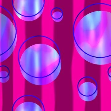 Modern abstract pattern featuring translucent circles in shades of blue, purple Stock Illustration