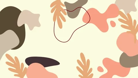 Modern abstract pattern with flowing curvy shapes and gentle tones on soft color Video stock 324832527