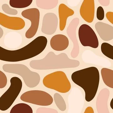 Modern abstract pattern with shapes and beige spot Illustrazione stock