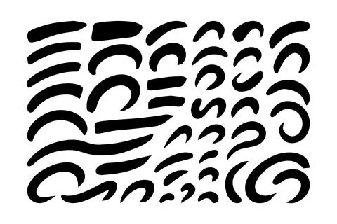 Modern abstract pattern shapes set with rhythmic repeated curved elements 库存插图
