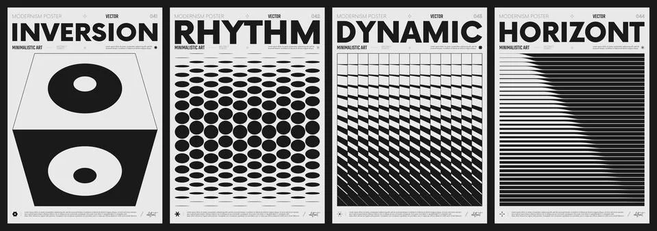 Modern abstract poster collection, vector minimalist posters with geometric.. Illustrazione stock