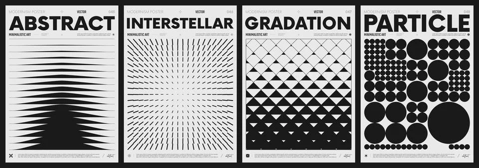 Modern abstract poster collection, vector minimalist posters with geometric.. Stock Illustration