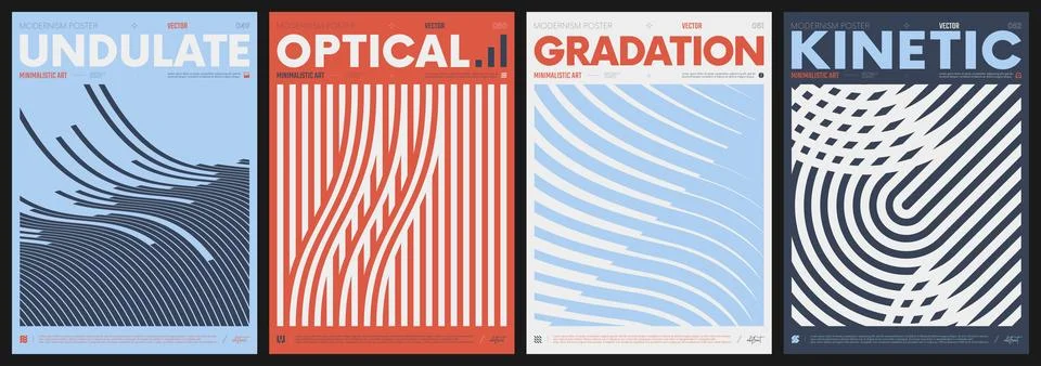 Modern abstract poster collection, vector minimalist colorful contemporary .. Stock-Illustration