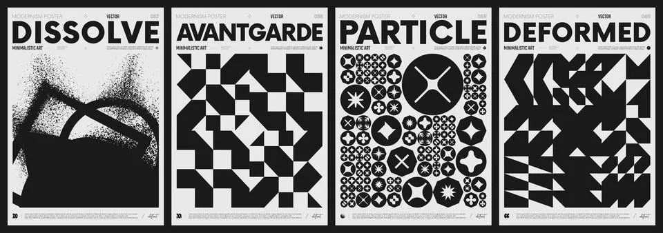 Modern abstract poster collection, vector minimalist posters with geometric.. Stock Illustration