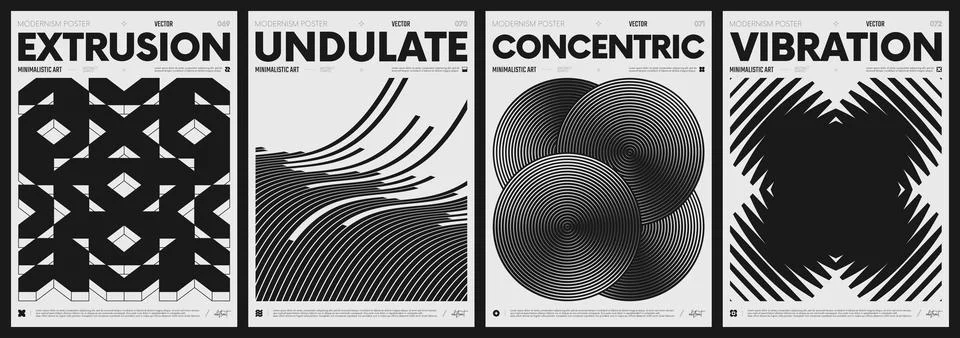 Modern abstract poster collection, vector minimalist posters with geometric.. Stock Illustration