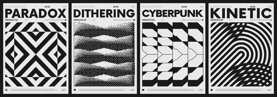 Modern abstract poster collection, vector minimalist posters with geometric.. Stock-Illustration