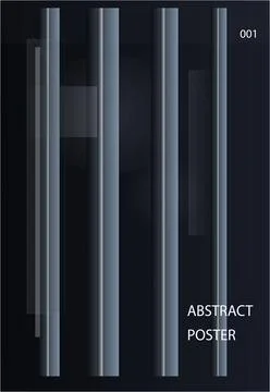 Modern abstract poster design featuring vertical translucent elements with .. Stock Illustration