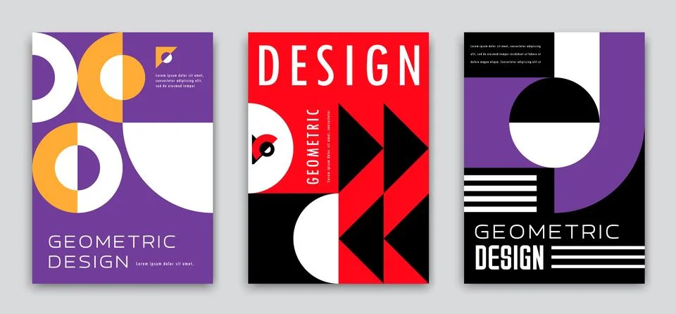 Modern abstract posters, geometric shape patterns Stock Illustration