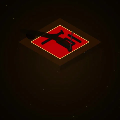 Modern abstract red glowing platform on dark technological background. Stock Footage 344777180