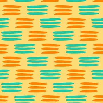 Modern abstract repeat with orange teal strokes Stock Illustration