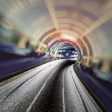 Modern abstract road tunnel Фото