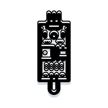 Modern abstract robot character tech gadget icon Illustrazione stock