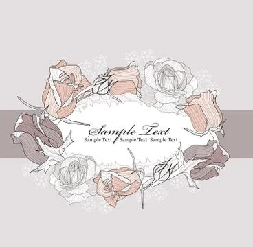 Modern abstract roses background. background with flowers. Stock Illustration