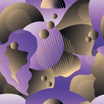 Modern Abstract Seamles Pattern in black and lilac colors. Vector gradient el Stock Illustration