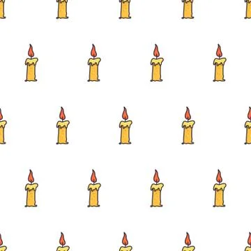 Modern abstract seamless pattern with christmas candle for print design. Stock Illustration