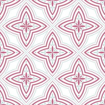 Modern Abstract Seamless Pattern in Red and Mint Illustrazione stock