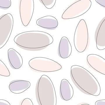Modern abstract shape seamless pattern. Hand drawn various shapes similar to 스톡 일러스트