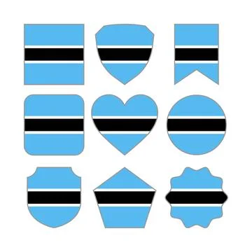 Modern Abstract Shapes of Botswana Flag Vector Design Template Stock Illustration