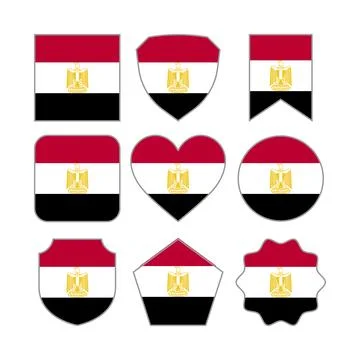 Modern Abstract Shapes of Egypt Flag Vector Design Template Stock Illustration