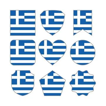 Modern Abstract Shapes of Greece Flag Vector Design Template Stock Illustration