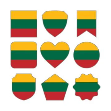Modern Abstract Shapes of Lithuania Flag Vector Design Template Stock Illustration