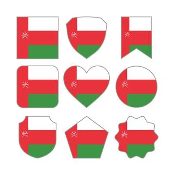 Modern Abstract Shapes of Oman Flag Vector Design Template Stock Illustration