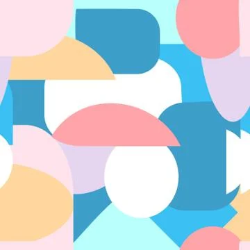 Modern abstract shapes seamless pattern. Creative geometric vector illustrati 스톡 일러스트