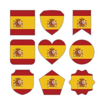 Modern Abstract Shapes of Spain Flag Vector Design Template Stock Illustration