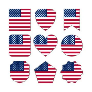 Modern Abstract Shapes of United States of America Flag Vector Design Templat Stock Illustration