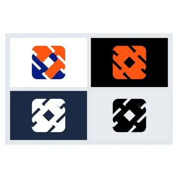 Modern Abstract Square Logo Design Element イラスト素材