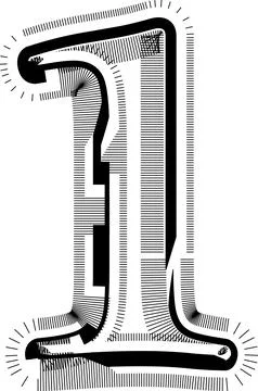 Modern abstract striped design with lines Number 1 Stock Illustration