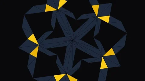 Modern abstract symmetry graphic background with interlocking shapes and go.. Stock Footage 343631387