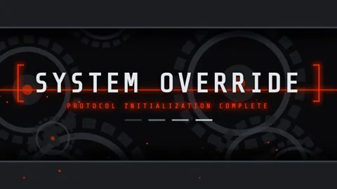 Modern Abstract Tech Background: Geometric HUD Overlay on Black Screen Loop Stock Footage 336805093