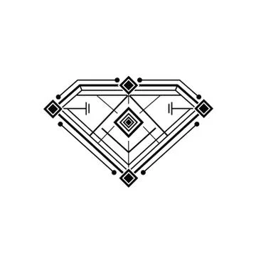 Modern abstract tech geometric line diamond vector illustration Stock Illustration
