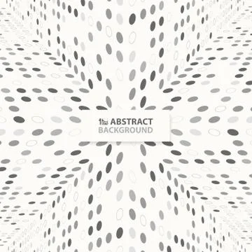Modern abstract techno gray dots pattern design of perspective background. Illustrazione stock