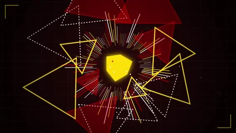 Modern abstract technology background with dynamic red and gold geometric p.. Stock Footage 344641407