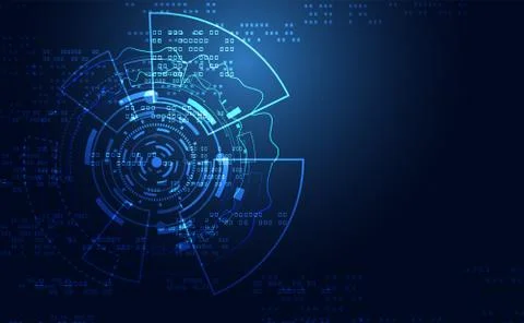 Modern Abstract technology concept communication circle digital circuits on b 库存插图