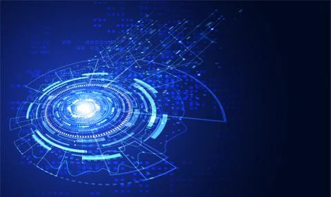 Modern Abstract technology concept communication circle digital circuits on b Stock Illustration
