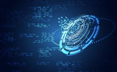 Modern Abstract technology concept communication circle digital circuits on b Stock Illustration