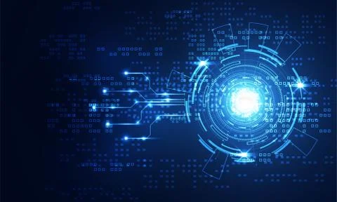 Modern Abstract technology concept communication circle digital circuits on b Иллюстрация
