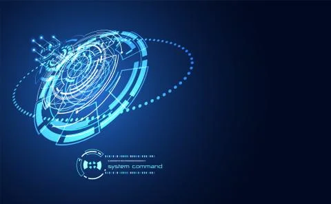 Modern Abstract technology concept communication circle digital circuits on b Иллюстрация