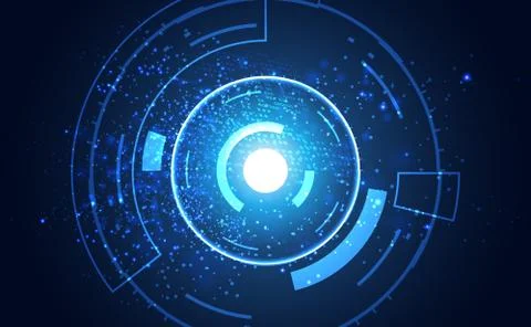 Modern Abstract technology concept communication circle digital circuits on b 库存插图