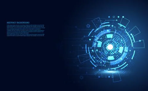 Modern Abstract technology concept communication circle digital circuits on b Illustrazione stock