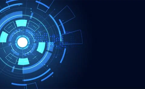 Modern Abstract technology concept communication circle digital circuits on b 스톡 일러스트