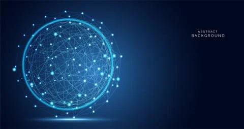 Modern Abstract technology concept communication circle digital on blue backg Stock Illustration